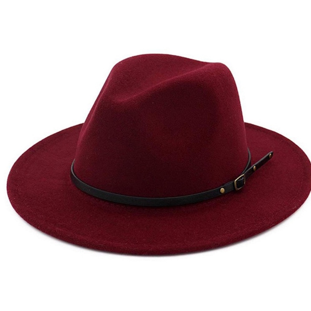 - WINE RED CLARET LADIES STYLISH FEDORA HAT *NWT*